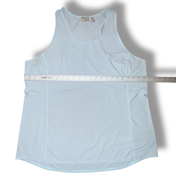 ZELLA Nova Perforated Racerback Tank - Blue Sterling Plus 2X - Picture 8 of 15